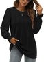 T-shirts Décontracté Plain Printemps / Automne Quotidien Ample Manches Longues Régulier Régulier Élasticité moyenne pour Femmes