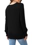 T-shirts Décontracté Plain Printemps / Automne Quotidien Ample Manches Longues Régulier Régulier Élasticité moyenne pour Femmes
