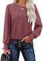 T-shirts Décontracté Plain Printemps / Automne Quotidien Ample Manches Longues Régulier Régulier Élasticité moyenne pour Femmes