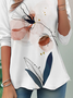 T-shirts Femmes Décontracté Floral Printemps / Automne Aucune élasticité Quotidien Jersey Toussaint Droit Régulier