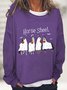 Sweat-shirts Décontracté Printemps / Automne Toussaint Quotidien Manches Longues en Mélangé de Coton Régulier Droit Régulier pour Femmes