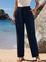 Pantalons Femmes Décontracté Plain Printemps / Automne Polyester Aucune élasticité Cordon de Serrage Taille Élastique Pantalon droit Droit
