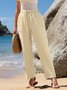 Pantalons Femmes Décontracté Plain Printemps / Automne Polyester Aucune élasticité Cordon de Serrage Taille Élastique Pantalon droit Droit