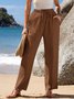 Pantalons Femmes Décontracté Plain Printemps / Automne Polyester Aucune élasticité Cordon de Serrage Taille Élastique Pantalon droit Droit