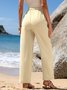 Pantalons Femmes Décontracté Plain Printemps / Automne Polyester Aucune élasticité Cordon de Serrage Taille Élastique Pantalon droit Droit