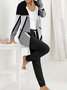Deux Pièces Ensembles Bloc de Couleur Décontracté Printemps / Automne Sweat-shirt à Capuche Micro-élasticité Quotidien Jersey Droit Régulier pour Femmes