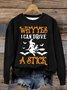 Sweat-shirts Décontracté Printemps / Automne Lettres de texte Coton Poids lourd Micro-élasticité Quotidien Toussaint Manches Longues pour Femmes