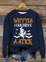 Sweat-shirts Décontracté Printemps / Automne Lettres de texte Coton Poids lourd Micro-élasticité Quotidien Toussaint Manches Longues pour Femmes