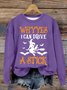 Sweat-shirts Décontracté Printemps / Automne Lettres de texte Coton Poids lourd Micro-élasticité Quotidien Toussaint Manches Longues pour Femmes