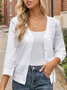 Cardigans Décontracté Plain Printemps / Automne Polyester Coupe Régulière Manches Longues Cache-cœur Régulier Élasticité moyenne pour Femmes