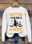 Sweat-shirts Décontracté Printemps / Automne Lettres de texte Coton Poids lourd Micro-élasticité Quotidien Toussaint Manches Longues pour Femmes