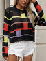Pulls Décontracté Plain Printemps / Automne Micro-élasticité Quotidien Manches Longues Col Rond Fil/fil de laine Régulier pour Femmes