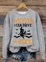 Sweat-shirts Décontracté Printemps / Automne Lettres de texte Coton Poids lourd Micro-élasticité Quotidien Toussaint Manches Longues pour Femmes