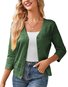 Cardigans Décontracté Plain Printemps / Automne Polyester Coupe Régulière Manches Longues Cache-cœur Régulier Élasticité moyenne pour Femmes