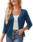 Cardigans Décontracté Plain Printemps / Automne Polyester Coupe Régulière Manches Longues Cache-cœur Régulier Élasticité moyenne pour Femmes