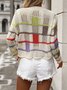 Pulls Décontracté Plain Printemps / Automne Micro-élasticité Quotidien Manches Longues Col Rond Fil/fil de laine Régulier pour Femmes