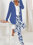 Deux Pièces Ensembles Décontracté Floral Printemps / Automne Sweat-shirt à Capuche Micro-élasticité Ample Manches Longues Droit T.-N.-L. pour Femmes