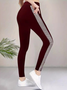 Pantalons De Yoga Décontracté Bloc de Couleur Toutes Les Saisons Naturel à Haute Élasticité Pantalon coupe slim Long Collant Régulier pour Femmes