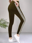 Pantalons De Yoga Décontracté Bloc de Couleur Toutes Les Saisons Naturel à Haute Élasticité Pantalon coupe slim Long Collant Régulier pour Femmes