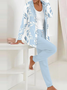 Deux Pièces Ensembles Décontracté Floral Printemps / Automne Sweat-shirt à Capuche Naturel Micro-élasticité Quotidien Ample Manches Longues pour Femmes