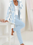 Deux Pièces Ensembles Décontracté Floral Printemps / Automne Sweat-shirt à Capuche Naturel Micro-élasticité Quotidien Ample Manches Longues pour Femmes