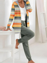 Deux Pièces Ensembles Femmes Géométrique Décontracté Printemps / Automne Sweat-shirt à Capuche Micro-élasticité Manteau avec Pantalons Droit Régulier T.-N.-L.