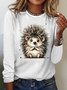 T-shirts Femmes Décontracté Imprimé d'Animal Printemps / Automne Quotidien en Mélangé de Coton Régulier Régulier Élasticité moyenne Oui