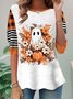 T-shirts Femmes Décontracté Printemps / Automne Toussaint Quotidien Jersey Manches Longues Régulier Droit Non