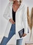 Sweat-shirt à Capuche Manches Longues Régulier Plain Blouson Zip pour Femmes