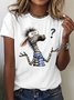 T-shirts Femmes Décontracté Été Zèbre Ample Manches Courtes Droit Régulier Élasticité moyenne Oui
