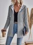 Sweat-shirt à Capuche Manches Longues Régulier Plain Blouson Zip pour Femmes