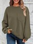 Sweat-shirts Décontracté Plain Printemps / Automne Jacquard Micro-élasticité Ample Col Rond Droit Régulier pour Femmes