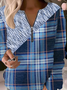 Sweat-shirts Décontracté Printemps / Automne Plaid Quotidien Ample Col Rond Droit Régulier T.-N.-L. pour Femmes