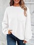 Sweat-shirts Décontracté Plain Printemps / Automne Jacquard Micro-élasticité Ample Col Rond Droit Régulier pour Femmes