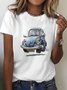 T-shirts Femmes Décontracté Été voiture Quotidien Ample Manches Courtes Droit Régulier Élasticité moyenne