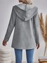 Sweat-shirt à Capuche Manches Longues Régulier Plain Blouson Zip pour Femmes