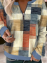 Sweat-shirts Décontracté Printemps / Automne Plaid Polyester Micro-élasticité Quotidien Ample Manches Longues Mi-long pour Femmes