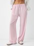 Pantalons Femmes Rayé Décontracté Printemps / Automne Polyester Ample Taille Élastique Pantalon droit Long Droit