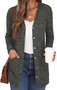 Cardigans Décontracté Plain Printemps / Automne Polyester Col V Coupe Régulière Manches Longues Droit Régulier pour Femmes