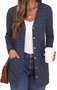 Cardigans Décontracté Plain Printemps / Automne Polyester Col V Coupe Régulière Manches Longues Droit Régulier pour Femmes