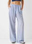 Pantalons Femmes Rayé Décontracté Printemps / Automne Polyester Ample Taille Élastique Pantalon droit Long Droit