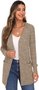 Cardigans Décontracté Plain Printemps / Automne Polyester Col V Coupe Régulière Manches Longues Droit Régulier pour Femmes