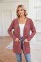 Cardigans Décontracté Plain Printemps / Automne Polyester Col V Coupe Régulière Manches Longues Droit Régulier pour Femmes