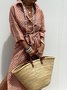 Femmes Géométrique Rouge Confortable Dentelle Robe Maxi Décontracté