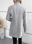 à Col Revers Manches Longues Poids lourd Plain Blouson pour Femmes