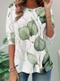 T-shirts Femmes Décontracté Printemps / Automne Feuille Quotidien Ample Manches Longues Régulier Droit Régulier