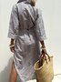 Femmes Géométrique Rouge Confortable Dentelle Robe Maxi Décontracté