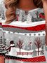 T-shirts Femmes Rétro Printemps / Automne Bonhomme de Neige de Nonël Aucune élasticité Quotidien Ample Droit Régulier Non