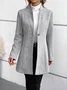 à Col Revers Manches Longues Poids lourd Plain Blouson pour Femmes