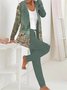 Deux Pièces Ensembles Bloc de Couleur Décontracté Printemps / Automne Sweat-shirt à Capuche Micro-élasticité Quotidien Jersey Droit Régulier pour Femmes